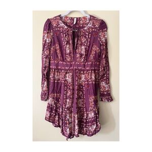 Free People Bridgette Floral Purple Dress